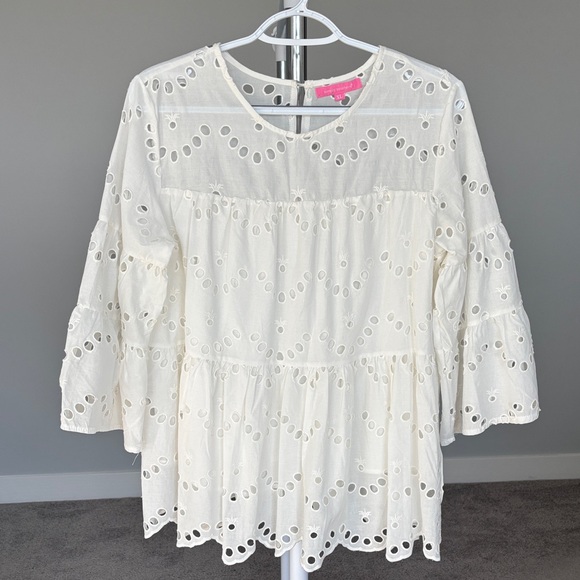 Simply Southern Tops - Simply Southern White Eyelet Women Top
